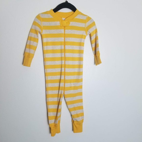 Hanna Andersson Other - Hanna Andersson Baby Striped Onesie PJ Yellow 12